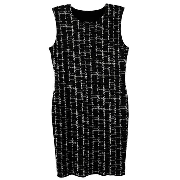Misook Dress Black White Pattern Acrylic Knit - Picture 1 of 7